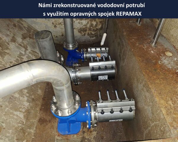 Naše opravné spojky REPAMAX slouží v akumulační nádrži vodojemu v Jihlavě