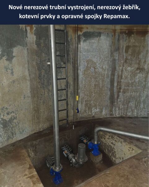 Naše opravné spojky REPAMAX slouží v akumulační nádrži vodojemu v Jihlavě | HUTIRA voda